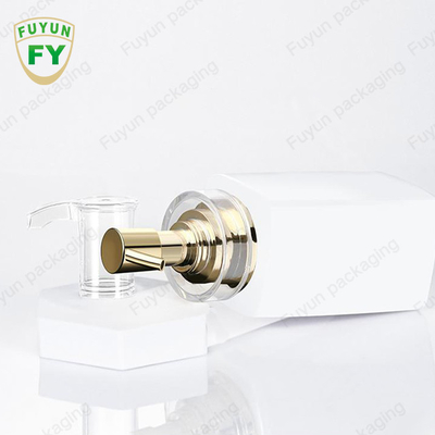 Fuyun 300ml 400ml 500ml 600ml 800ml white color clear square lotion shampoo bottle with gold pump