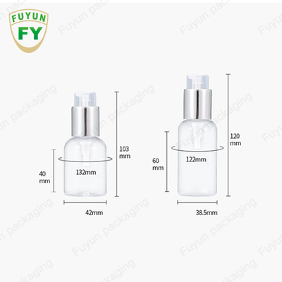 75ml 100ml 250ml Plastic Pump Bottles Serum Toner Silver Lotion Pump Container