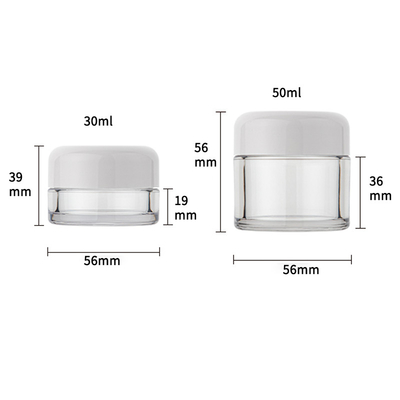 Plastic Shiny Hand Eye Facial Skincare Cream Jar With White Cap 30ml 50ml