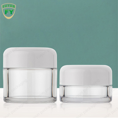 Plastic Shiny Hand Eye Facial Skincare Cream Jar With White Cap 30ml 50ml